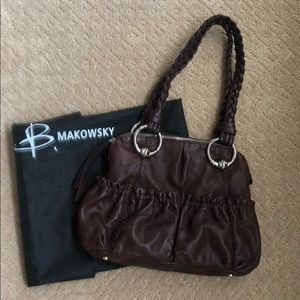 B Makowsky Leather Shoulder Bag
